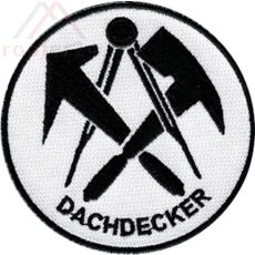 JOB Dachdecker Stickaufnäher, schwarz weiß
