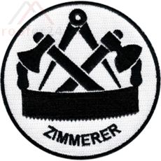 JOB Zimmerer Stickaufnäher, schwarz weiß