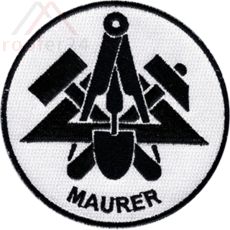 JOB Maurer Stickaufnäher, schwarz weiß