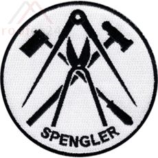 JOB Spengler Stickaufnäher, schwarz weiß