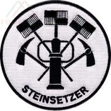JOB Steinsetzer Stickaufnäher, schwarz weiß