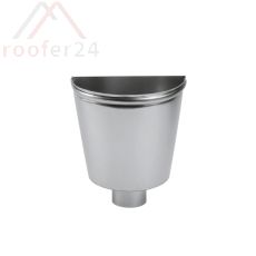 Zink Wasserfangkasten, ø76 wandanliegend - halbrund 290x320x220