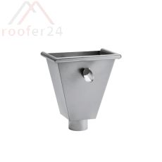 Zink Wasserfangkasten, ø100 wandanliegend - eckig mit Überlauf 330x300x200