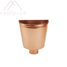 Kupfer Wasserfangkasten, ø100 wandanliegend halbrund 290x320x220