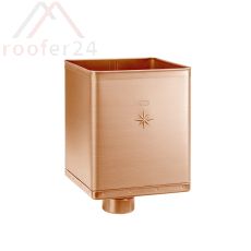 Kupfer Design-Wasserfangkasten, Ø 100 exzentrisch 333x240x240