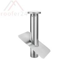 Zink Dunstrohr mit Dunsthut, ø100 auf Grundplatte ohne Wasserfalz