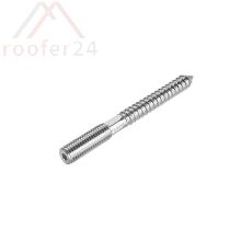 Edelstahl A2 Stockschraube, M10 mit Schlüsselfläche 100 mm