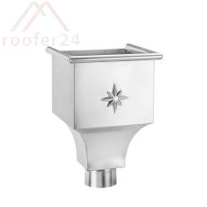 Zink Wasserfangkasten, ø80 eingeschwungen mit Stern 360x250x250