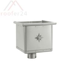 Quartz Zink Wasserfangkasten kubisch exzentrisch, ø100, 283x240x240