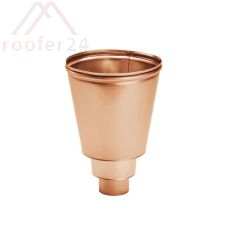 Kupfer Wasserfangkasten, ø100 konisch rund ø 300/200, Höhe 370