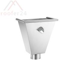 Zink Wasserfangkasten, ø87 wandanliegend - eckig mit Überlauf