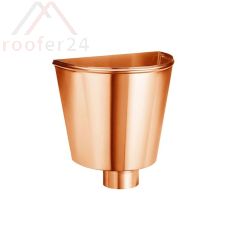 Kupfer Wasserfangkasten, ø87 wandanliegend halbrund 290x320x220