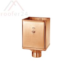 Kupfer Design-Wasserfangkasten, ø100 mit Stern 336x240x240