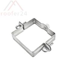 Verzinkte Fallrohrschelle quadratisch, 100x100 mit Gewindemutter M10
