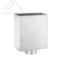 Zink Flachdach-Wasserfangkasten, ø100 klein, mit Zulauf ø100, Dichtung 280x240x150