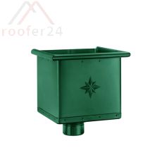 kubischer Wasserfangkasten exzentrisch 120mm, Moosgrün