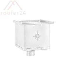 kubischer Wasserfangkasten exzentrisch 120mm, Weiss