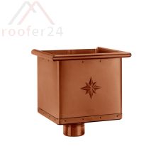 kubischer Wasserfangkasten exzentrisch 120mm, Ziegelrot