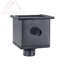 kubischer Wasserfangkasten exzentrisch 120mm mit Überlauf, Anthrazit