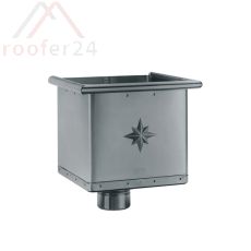 kubischer Wasserfangkasten exzentrisch 120mm, Hellgrau