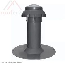 Fleck Flachdachlüfter 125-100 4in1 Hart-PVC mit Flansch Hart-PVC
