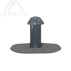 Flachdach-Lüfter DN 70 mit abnehmbarer Wetterkappe Flansch aus Elastomer-Bitumen PYE