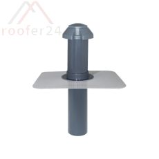 Flachdach-Sanitärlüfter DN 50 bis 150, mit abnehmbarer Wetterkappe Flansch für Folie