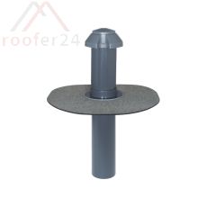 Flachdach-Sanitärlüfter DN 150 mit abnehmbarer Wetterkappe Flansch aus Elastomer-Bitumen PYE