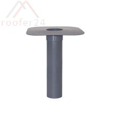 Flachdach-Unterteil DN 70   XL  Flansch aus Hart-PVC Rohrlänge 400 mm