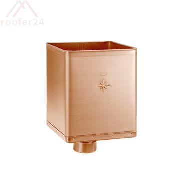 Kupfer Design-Wasserfangkasten, Ø 120 exzentrisch 333x240x240