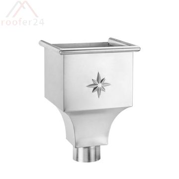 Zink Wasserfangkasten, ø80 eingeschwungen mit Stern 360x250x250