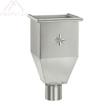 Quartz Zink Wasserfangkasten, ø120 lang mit Stern 395x220x220