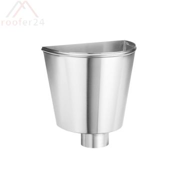 Zink Wasserfangkasten, ø100 wandanliegend - halbrund 290x320x220