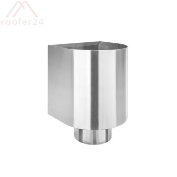 Zink Flachdach-Wasserfangkasten, ø80 halbrund ohne Zulauf 185x180x160 mm