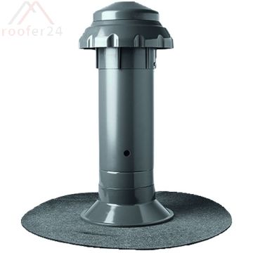 Fleck Flachdachlüfter 125-100 4in1+KWA Hart-PVC mit Flansch Hart-PVC