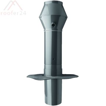 Fleck Flachdachwrasenl.DN150+KWA Hart-PVC mit Flansch Hart-PVC