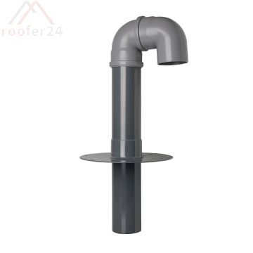 Fleck Flachdach-Schwanenhals DN 70 Hart-PVC Stecki mit Flansch Hart-PVC