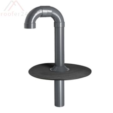Fleck Flachdach-Schwanenhals DN300 Hart-PVC mit Flansch Hart-PVC
