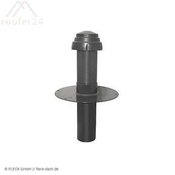 Fleck Flachdachsanitärlüfter DN400 eckig Hart-PVC mit Wetterkappe und Flansch Hart-PVC