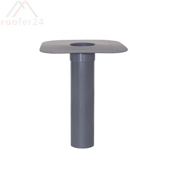 Flachdach-Unterteil DN 70   XL  Flansch aus Hart-PVC Rohrlänge 400 mm