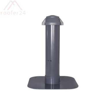 Huppers-VENT Flachdach-Lüfter DN 100 mit Kondenswasserablauf Flansch aus Hart-PVC