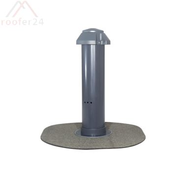 Huppers-VENT Flachdach-Lüfter DN 125 mit Kondenswasserablauf Flansch aus Elastomer-Bitumen PYE