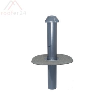 Huppers-VENT Flachdach-Sanitärlüfter DN 70 mit Kondenswasserablauf Flansch aus Elastomer-Bitumen PYE