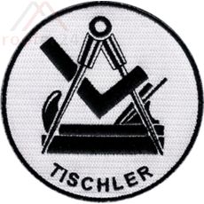 JOB Tischler Stickaufnäher, schwarz weiß