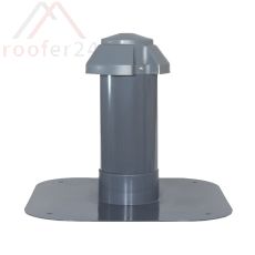 Flachdach-Lüfter DN 200 mit abnehmbarer Wetterkappe Flansch aus Hart-PVC