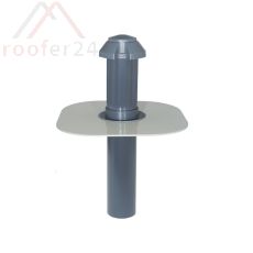 Flachdach-Sanitärlüfter DN 150 mit abnehmbarer Wetterkappe Flansch aus PP