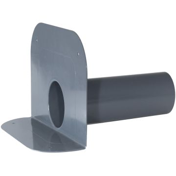 Attika-Ablauf 90° rund DN 50 - Flansch aus Hart-PVC - Rohrlänge ~430 mm