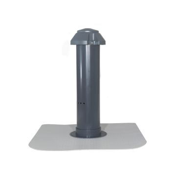 Huppers-VENT Flachdach-Lüfter DN 50 bis 150 mit Kondenswasserablauf Flansch aus Folie