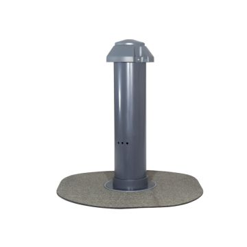 Huppers-VENT Flachdach-Lüfter DN 125 mit Kondenswasserablauf Flansch aus Elastomer-Bitumen PYE