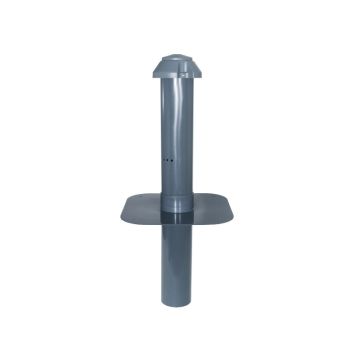 Huppers-VENT Flachdach-Sanitärlüfter DN 150 mit Kondenswasserablauf Flansch aus Hart-PVC